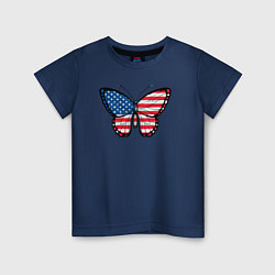 Детская футболка США бабочка