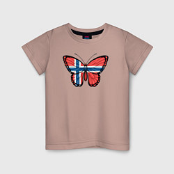 Детская футболка Норвегия бабочка