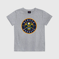 Футболка хлопковая детская Denver Nuggets, цвет: меланж
