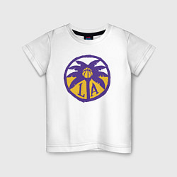 Футболка хлопковая детская Lakers California, цвет: белый