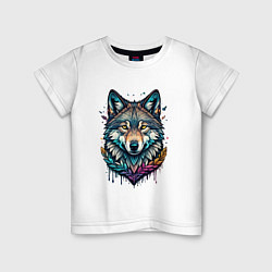 Детская футболка Лесной яркий волк