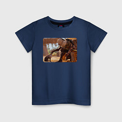 Детская футболка Ассасин гладит кота
