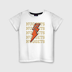 Футболка хлопковая детская Nuggets lightning, цвет: белый
