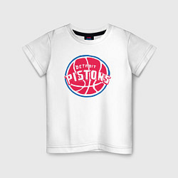 Футболка хлопковая детская Detroit Pistons, цвет: белый