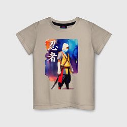 Детская футболка Ниндзя - иероглифы - живопись