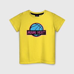 Футболка хлопковая детская Miami Heat team, цвет: желтый