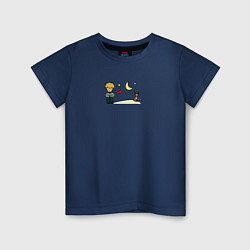 Детская футболка Маленький принц и Лисенок на луне