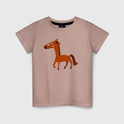 Детская футболка Длинная лошадка