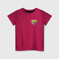 Детская футболка Сердце из фигур тетрис