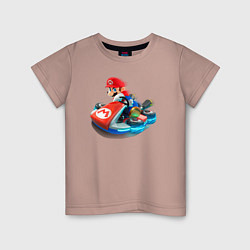 Детская футболка Марио на машине