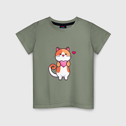Детская футболка Милый кот с сердцем