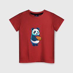 Детская футболка Милая панда с чизбургером