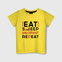 Детская футболка Надпись: eat sleep Valorant repeat