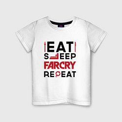 Детская футболка Надпись: eat sleep Far Cry repeat