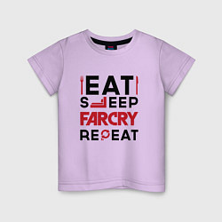 Детская футболка Надпись: eat sleep Far Cry repeat