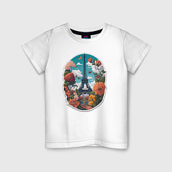 Детская футболка Эйфелева башня в цветах