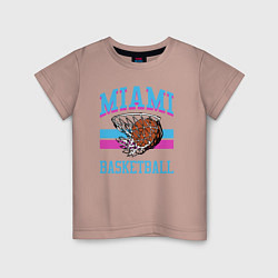 Футболка хлопковая детская Basket Miami, цвет: пыльно-розовый