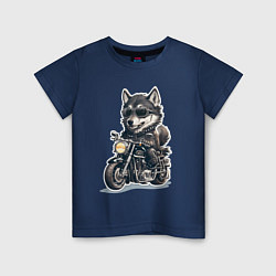 Детская футболка Волчья сила на двух колесах