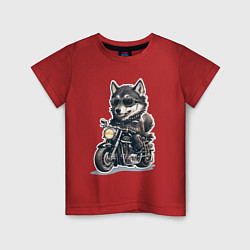 Детская футболка Волчья сила на двух колесах
