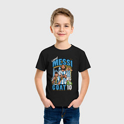 Футболка хлопковая детская Лионель Месси Аргентина 10, цвет: черный — фото 2