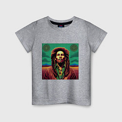 Детская футболка Digital Art Bob Marley in the field