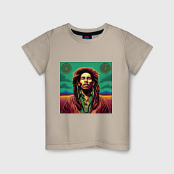 Детская футболка Digital Art Bob Marley in the field