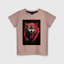 Футболка хлопковая детская Red wolf, цвет: пыльно-розовый