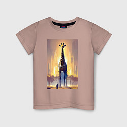 Детская футболка Жираф в большом городе - фантазия - Нью-Йорк