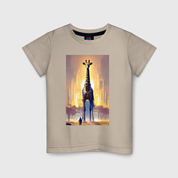 Детская футболка Жираф в большом городе - фантазия - Нью-Йорк