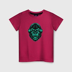 Детская футболка Крутая горилла в наушниках