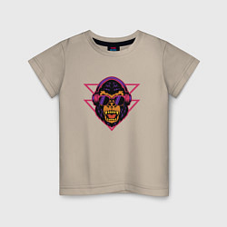 Детская футболка Агрессивная горилла в наушниках и очках