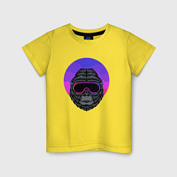 Детская футболка Горилла в очках космос