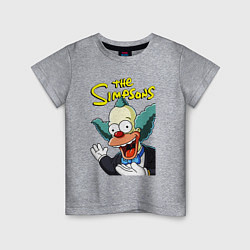 Футболка хлопковая детская Krusty the clown, цвет: меланж