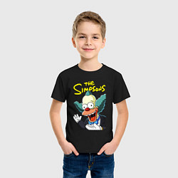 Футболка хлопковая детская Krusty the clown, цвет: черный — фото 2