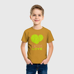 Футболка хлопковая детская Cactus love, цвет: горчичный — фото 2