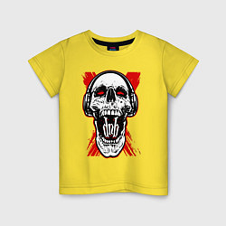 Футболка хлопковая детская DnB skull, цвет: желтый