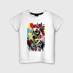 Детская футболка Skull - pop art - sketch