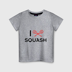 Футболка хлопковая детская I Love Squash, цвет: меланж