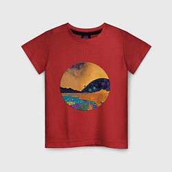 Детская футболка Пейзаж в стиле Густава Климта, абстракция
