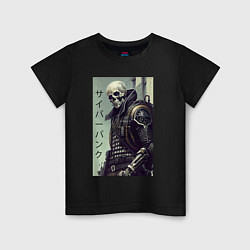 Детская футболка Cool skeleton - cyberpunk - hieroglyphs