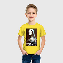 Футболка хлопковая детская Mona Lisa from Elm street - horror, цвет: желтый — фото 2