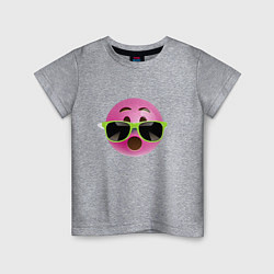 Детская футболка Розовый смайлик в очках