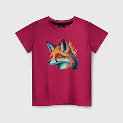 Детская футболка Красочная лиса - нейросеть