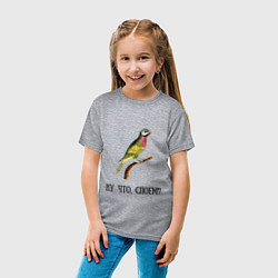 Футболка хлопковая детская Попугай на ветке, цвет: меланж — фото 2