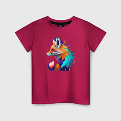 Детская футболка Красочная Лисичка - нейросеть