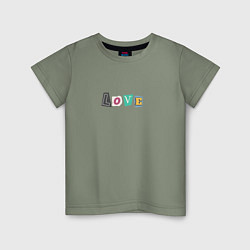 Детская футболка Love из вырезанных букв
