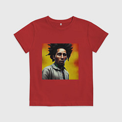 Детская футболка Граффити Арт в оранжевых тонах Боб Марли