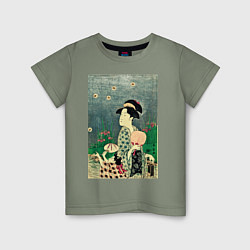 Детская футболка Утамаро Китагава - гравюра Ловля светлячков