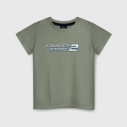 Детская футболка Counter strike 2 - металлическая надпись