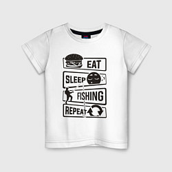 Детская футболка Eat sleep fishing repeat